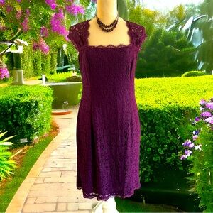 Dark Purple Lace Dress